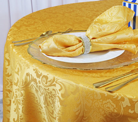 Square Polyester Table Overlay 72x72 Gold