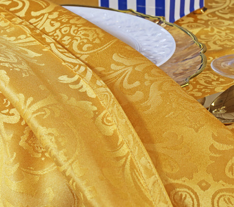 Square Polyester Table Overlay 72x72 Gold