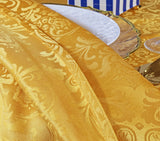 Cloth Dinner Napkin Floral Damask Jacquard Polyester 20x20 Gold