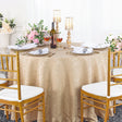 Round Polyester Tablecloth 90" Floral Damask Jacquard Champagne