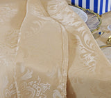 Rectangular Damask Jacquard Polyester Tablecloth 90x156 Champagne