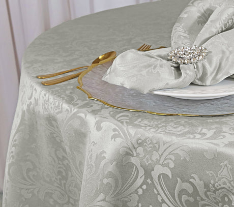 Square Polyester Table Overlay 72x72 Silver