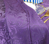 Round Polyester Tablecloth 108" Floral Damask Eggplant