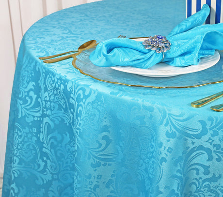 Square Polyester Table Overlay 72x72 Turquoise