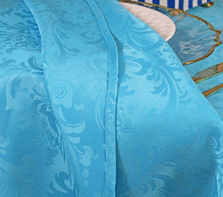 Square Polyester Table Overlay 72x72 Turquoise