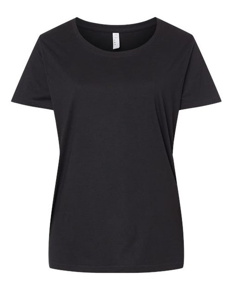 LAT Women's Curvy Collection Fine Jersey Tee
