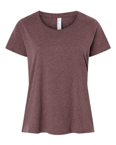 LAT Women's Curvy Collection Fine Jersey Tee