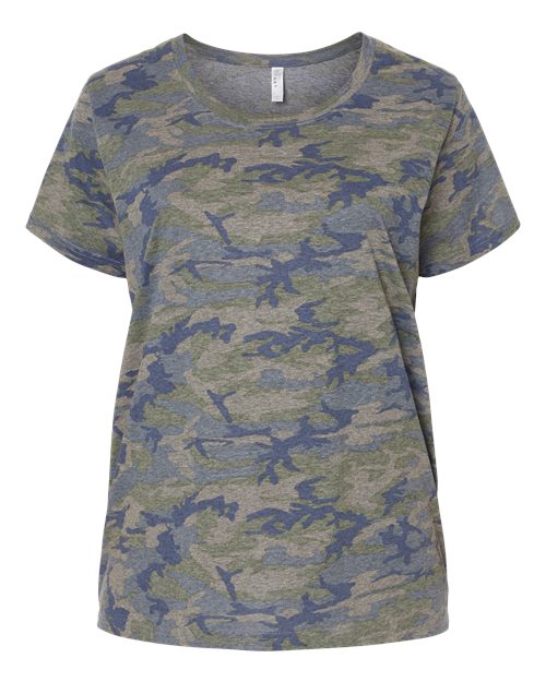 LAT Women's Curvy Collection Fine Jersey Tee