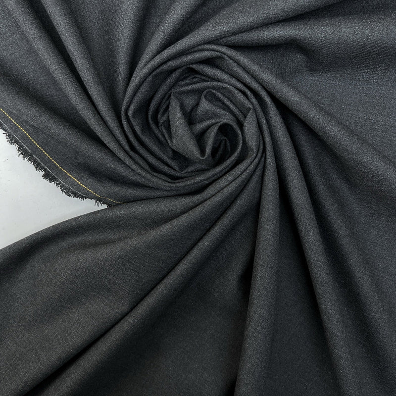 Polyester Cotton Elastane Melange Gray Suiting Fabric
