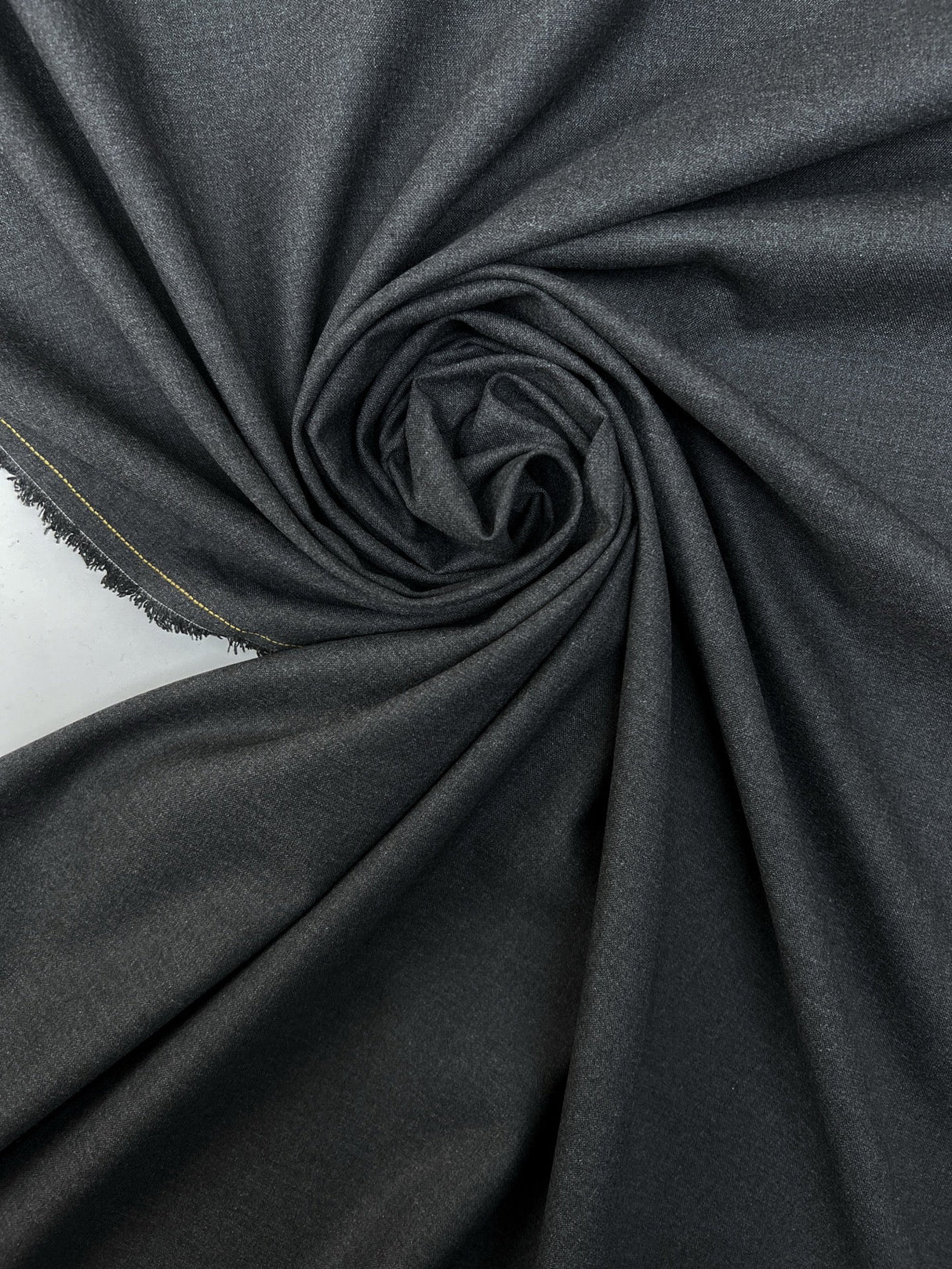 Polyester Cotton Elastane Melange Gray Suiting Fabric