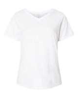 LAT Women's Curvy Collection Fine Jersey V-Neck Tee