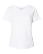 LAT Women's Curvy Collection Fine Jersey V-Neck Tee