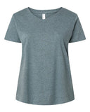 LAT Women's Curvy Collection Fine Jersey V-Neck Tee