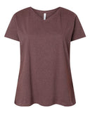 LAT Women's Curvy Collection Fine Jersey V-Neck Tee