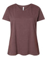 LAT Women's Curvy Collection Fine Jersey V-Neck Tee
