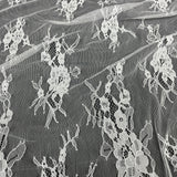 Embroidered Chantilly Lace Fabric with Eyelash Scallop