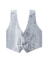 Silver Sequined Vest Costume