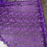 Embroidered Lace Fabric 100% Polyester Net Mesh 52"