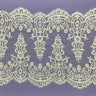 Embroidered Lace Trim White Silver