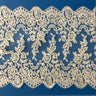 Beaded Corded Floral Lace Trim White