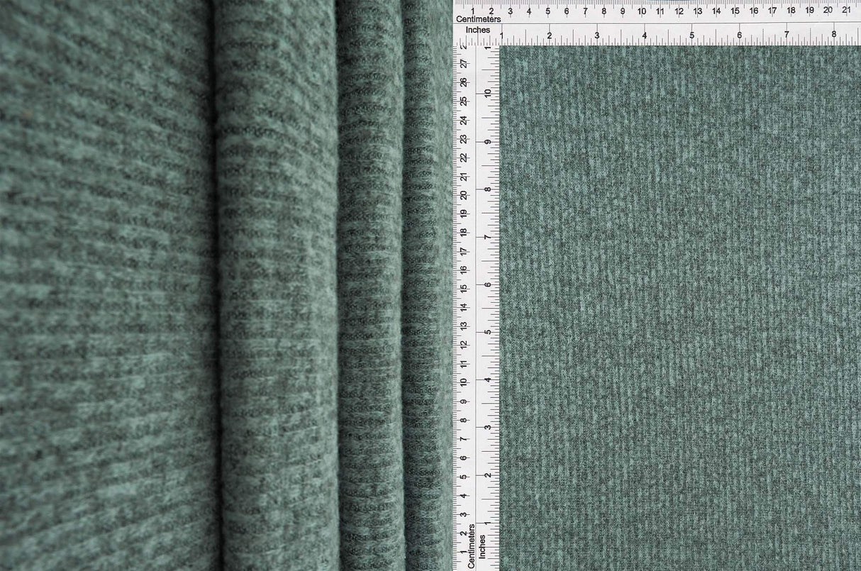 2x2 Rib Brushed Two Tone Sweater Fabric 1 Yard Soft Stretch Cozy 58/60" Wide