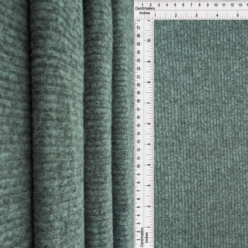 1 Yard 2x2 Rib Brushed 2 Tone Sweater Fabric, 58/60'' Wide Rayon Polyester Spandex Blend