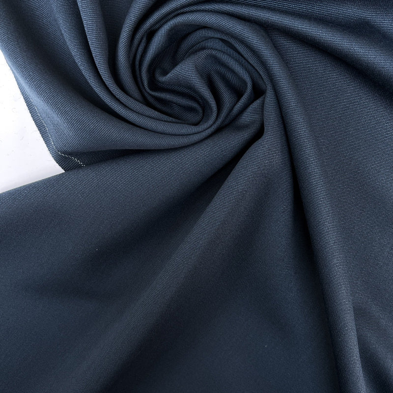 Blue Wool Polyester Twill