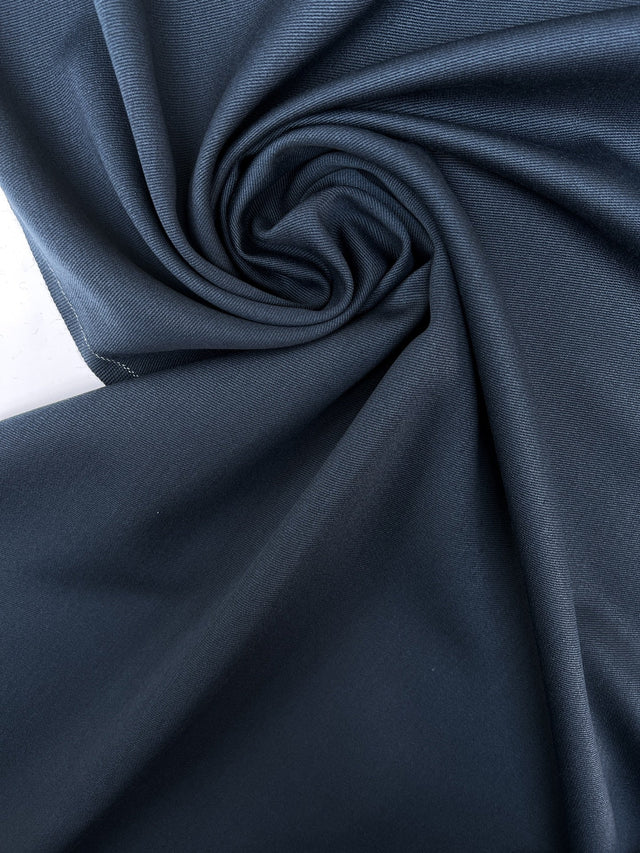 Blue Wool Polyester Twill