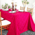 Rectangular Damask Jacquard Polyester Tablecloth 90x132 Fuchsia