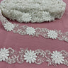 Beaded Corded Lace Trim on Polyester Mesh
