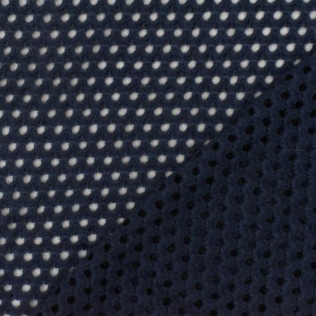 1 Yard Navy Blue Spandex Polyester Athletic Mesh Knit Fabric For Activewear And Dresses 58 Inches Width