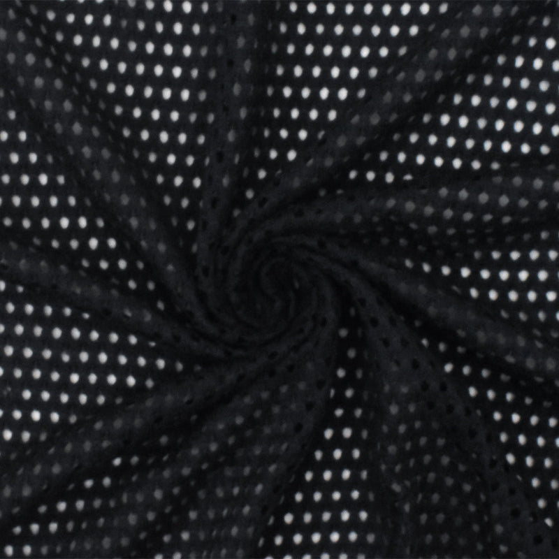 1 Yard Just Black Spandex Poly Rayon Athletic Mesh Knit Fabric For Activewear And Blouses 58 Inches Width