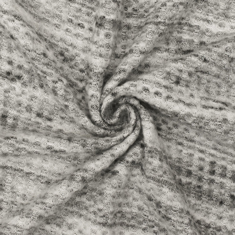 1 Yard Brushed Thermal Ash Gray White Black Knit Fabric 58 Inches Wide