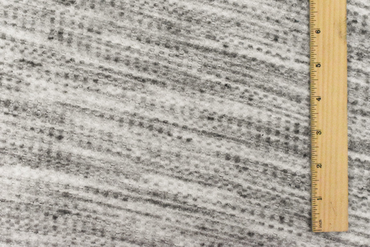 1 Yard Brushed Thermal Ash Gray White Black Knit Fabric 58 Inches Wide