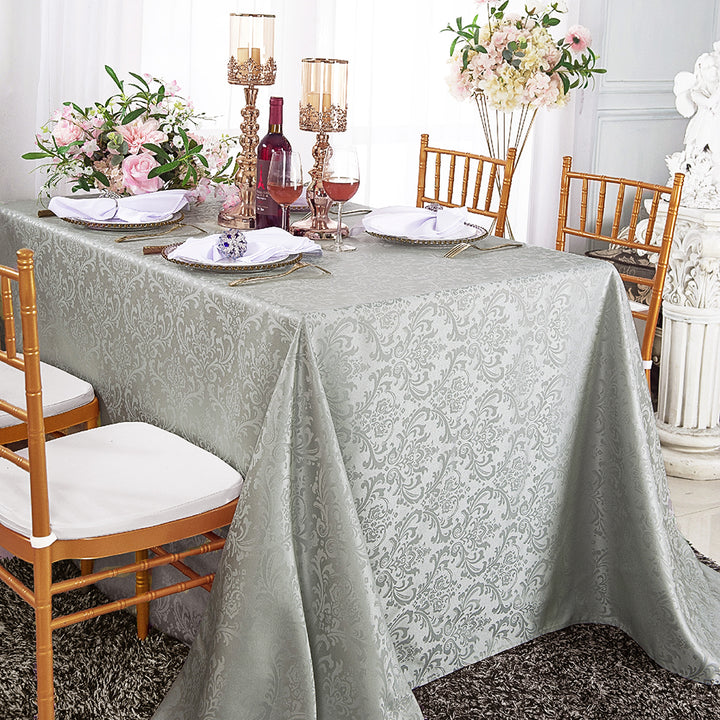Floral Damask Jacquard Rectangular Polyester Tablecloth