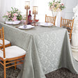Rectangular Damask Jacquard Polyester Tablecloth 72x120 Silver