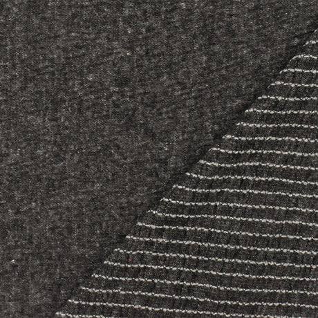 1 Yard Off Black White Crinkled Stripe Stretch Cotton Jersey Knit Fabric 54 Inches