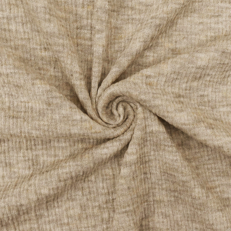 1 Yard Textured Crinkle Stretch Polyester Jersey Knit Fabric in Beach Beige Gray White 56 Inches Width