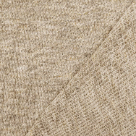 1 Yard Textured Crinkle Stretch Polyester Jersey Knit Fabric in Beach Beige Gray White 56 Inches Width