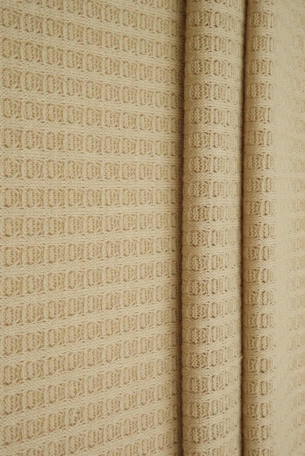 1 Yard Waffle Solid Knit Fabric, 58/60? Wide Polyester Rayon Spandex Blend