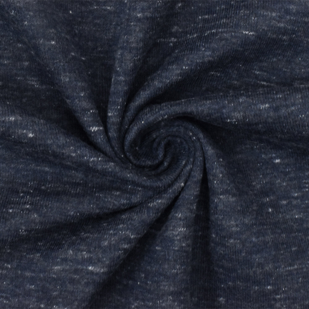 1 Yard Stretch Double Knit Fabric Faded Navy-White 57 Inches