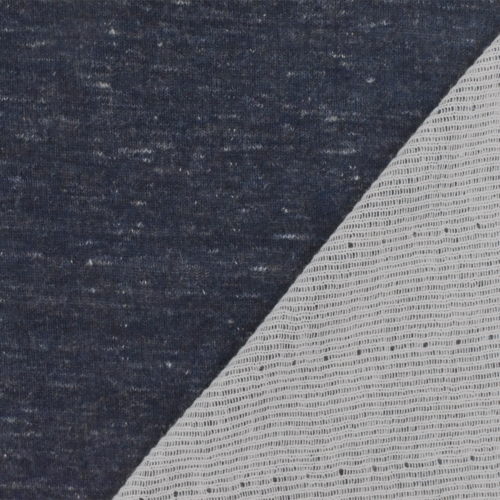 1 Yard Stretch Double Knit Fabric Faded Navy-White 57 Inches