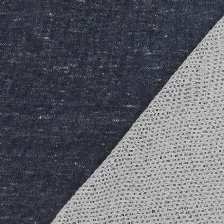 1 Yard Stretch Double Knit Fabric Faded Navy-White 57 Inches
