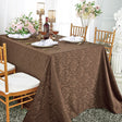Rectangular Damask Jacquard Polyester Tablecloth 72x120 Chocolate
