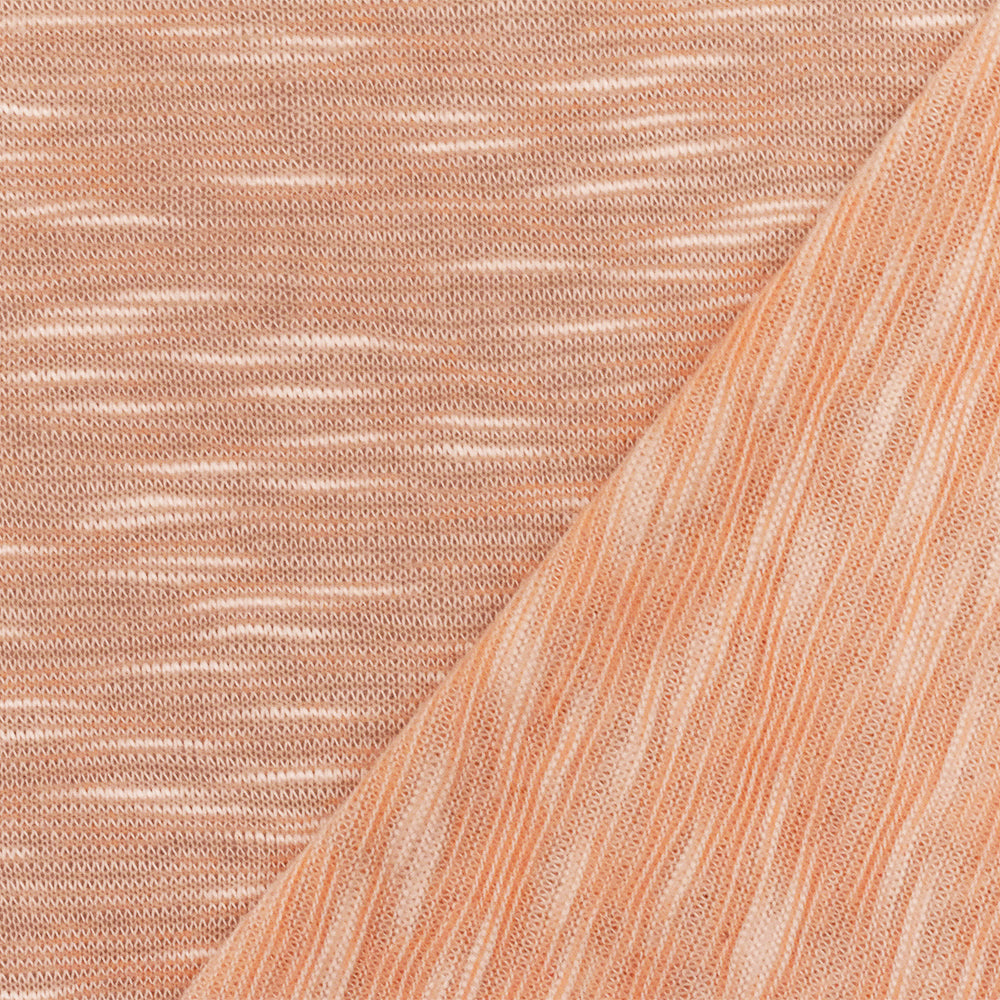 1 Yard Orange White Slub Stretch Spandex Rayon Jersey Knit Fabric For Blouses And Overlays 58 Inches Width