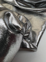 Silver Knitted Fabric With Moiré