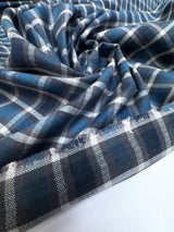 Cotton Tweed Checked Gray-Blue