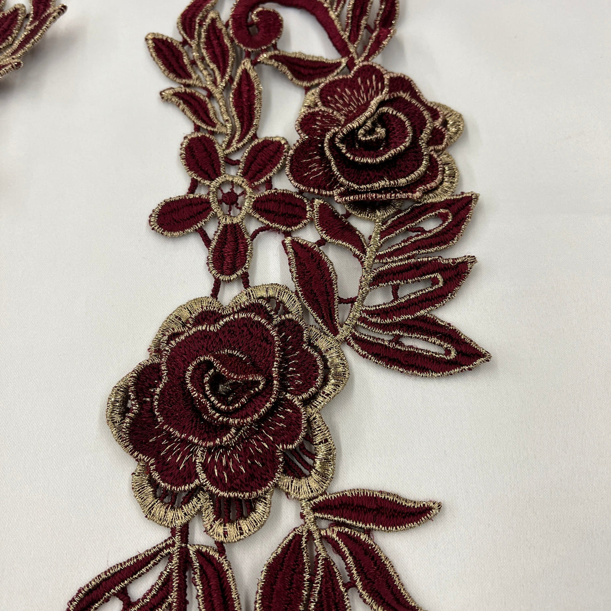 3D Floral Lace Applique Embroidered Net Mesh