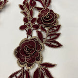 3D Floral Lace Applique Embroidered Net Mesh