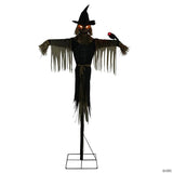 96" Staked Scarecrow Animated Halloween Decoration
